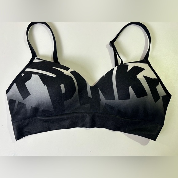 Victoria’s Secret PINK Cool & Comfy Wireless Lightly Padded Bra Black/White L - Picture 4 of 5